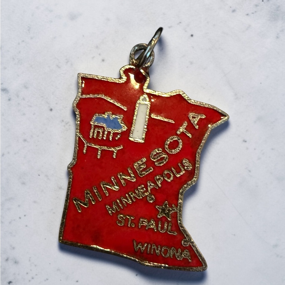 Vintage Red Minnesota State charm
